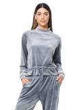 Lina Velour Top- Quiet Shade