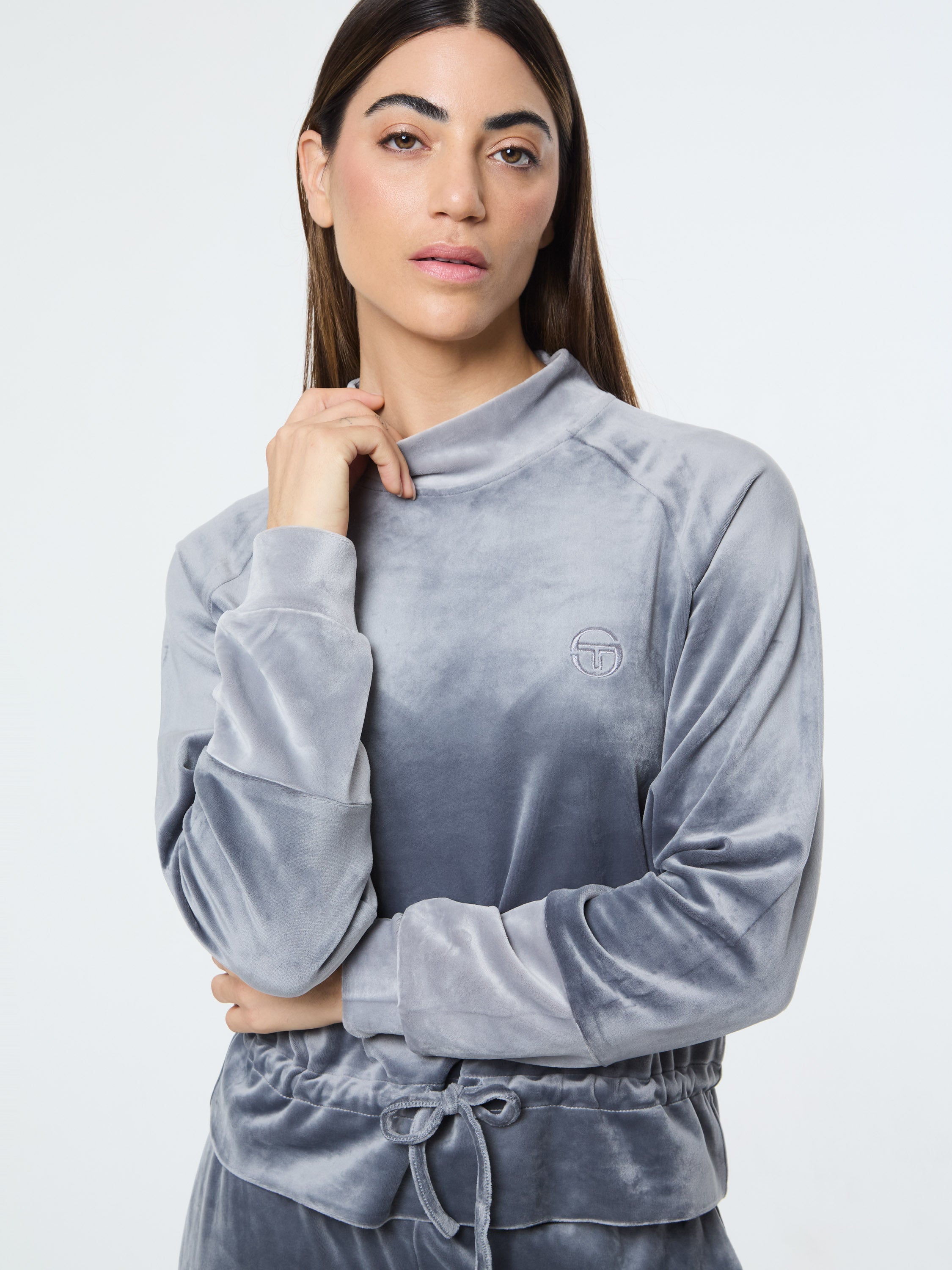 Lina Velour Top- Quiet Shade