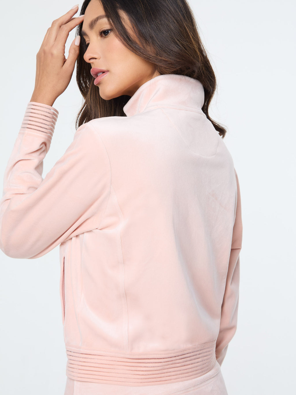 Piera Velour Track Jacket- Evening Sand